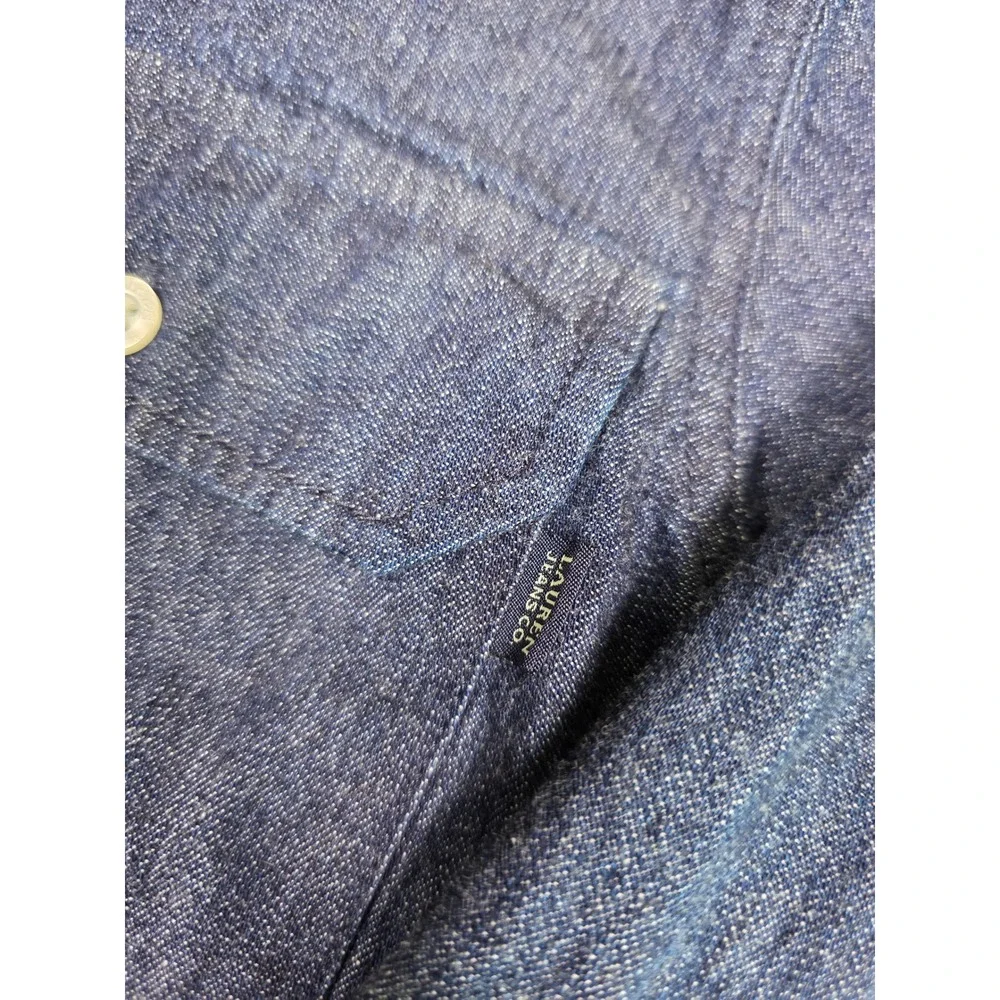 Lauren Ralph Lauren Denim Shirt Womens Medium Blue Long Sleeve Button Up Pocket - Picture 8 of 12